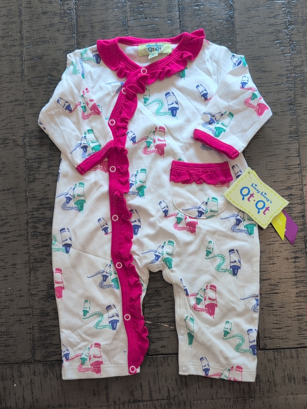 Kissy Kissy QT-QT NWT One Piece Crayon Print Outfit Size 0-3